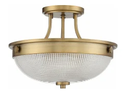 Elstead Mantle 2 Light Semi-Flush - Weathered Brass, E27