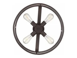 Elstead New Harbor 4 Lätt Semi Flush Ceiling Lätt Western Bronze, E27