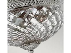 Elstead Plantation 3 Ljus Large Semi Flush Ceiling Light Polerad Antik Nickel, E27