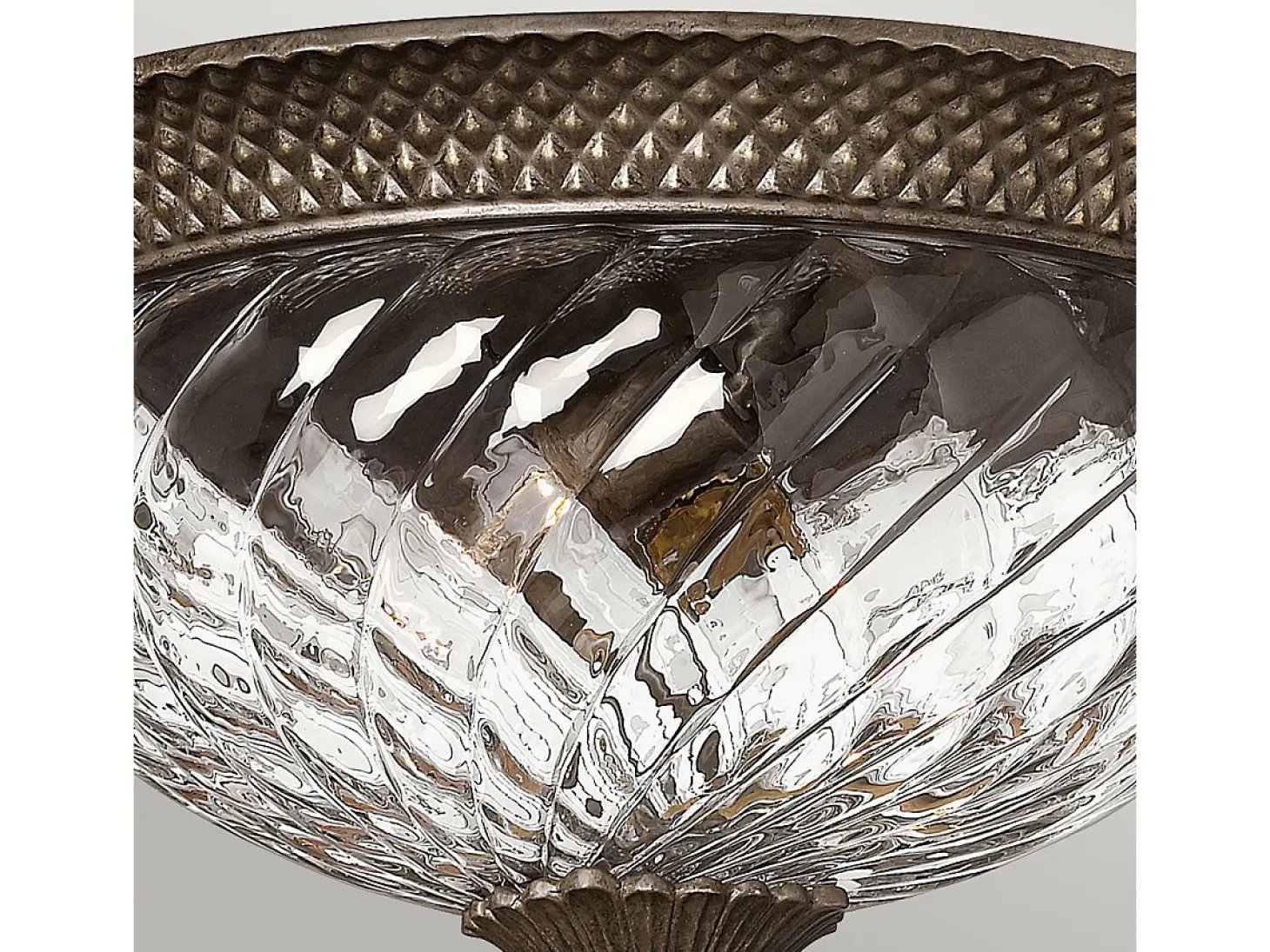 Elstead Plantation 3 Ljus Large Semi Flush Ceiling Light Pearl Bronze, E27