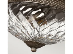 Elstead Plantation 3 Ljus Large Semi Flush Ceiling Light Pearl Bronze, E27