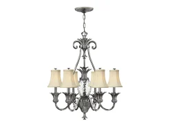 Elstead Plantation 7 ljus multiarm ljuskrona polerad nickelfinish, E14