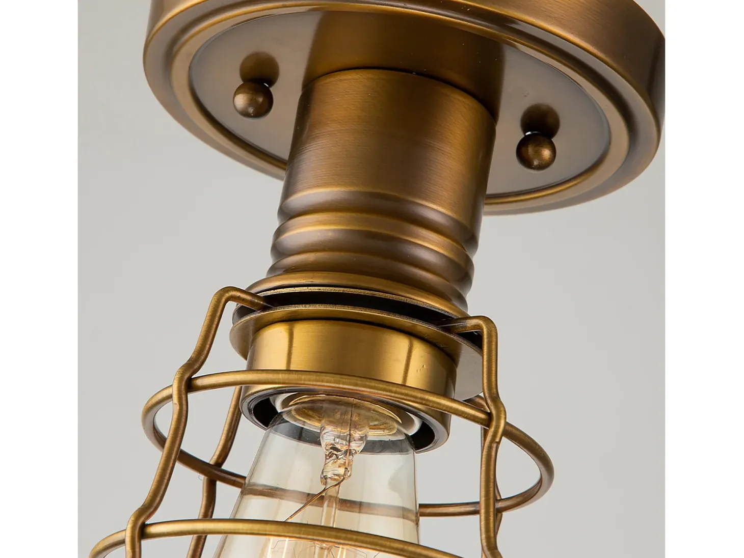 Elstead Quoizel Mixon Semi Flush Ceiling Light Weathered mässing
