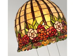 Elstead Rosecliffe 3 ljus takhänge Imperial brons, Tiffany stil glas, E27