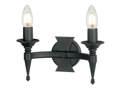Elstead Saxon 2 ljus inomhusljus vägglampa svart, E14