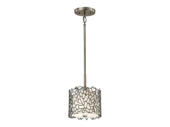 Elstead Silver Coral 1 Light Ceiling Mini Pendel Classic Tenn, Silver Coral, E27