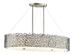 Elstead Silver Coral 4 Light Oval Ceiling Island Pendant Bar Tenn, Silver Coral, E27