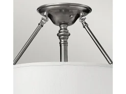 Elstead Sussex 3 Ljus Semi Flush Ceiling Light Borstad Nickel, E27