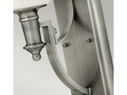 Elstead Truman 1 ljus vägglampa Antik Nickelglasskärm, E27