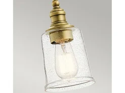 Elstead Waverly 1 Ljus Mini Pendel, Naturmässing, E27