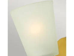 Elstead Zelda 1 ljus vägglampa Vintage mässing glasskärm, E27