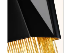 Elstead Zuma 3 ljus vägglampa, satängsvart, guld, G9