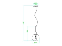 Erich Globe Lámpara Colgante de Techo Níquel, 1 Luz, E14