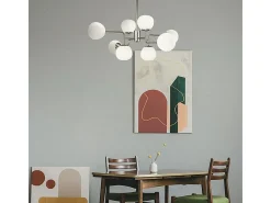 Erich Globe Lámpara Colgante de Techo Níquel, 8 Luces, E14