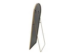 Espejo arqueado de cuerpo entero, 162 x 53 cm, de pared, para salón, dorado