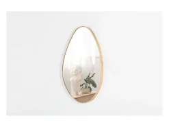 Espejo asimétrico NARA – 50x80 cm – Acabado en roble envejecido – MDF decorativo de madera – Diseño orgánico y moderno
