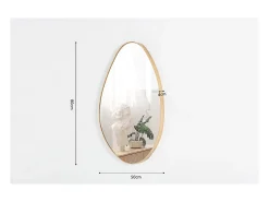 Espejo asimétrico NARA – 50x80 cm – Acabado en roble envejecido – MDF decorativo de madera – Diseño orgánico y moderno