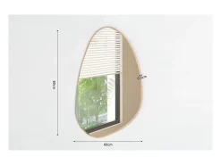 Espejo asimétrico NARA – 60x80 cm – Acabado en roble envejecido – MDF decorativo de madera – Diseño orgánico