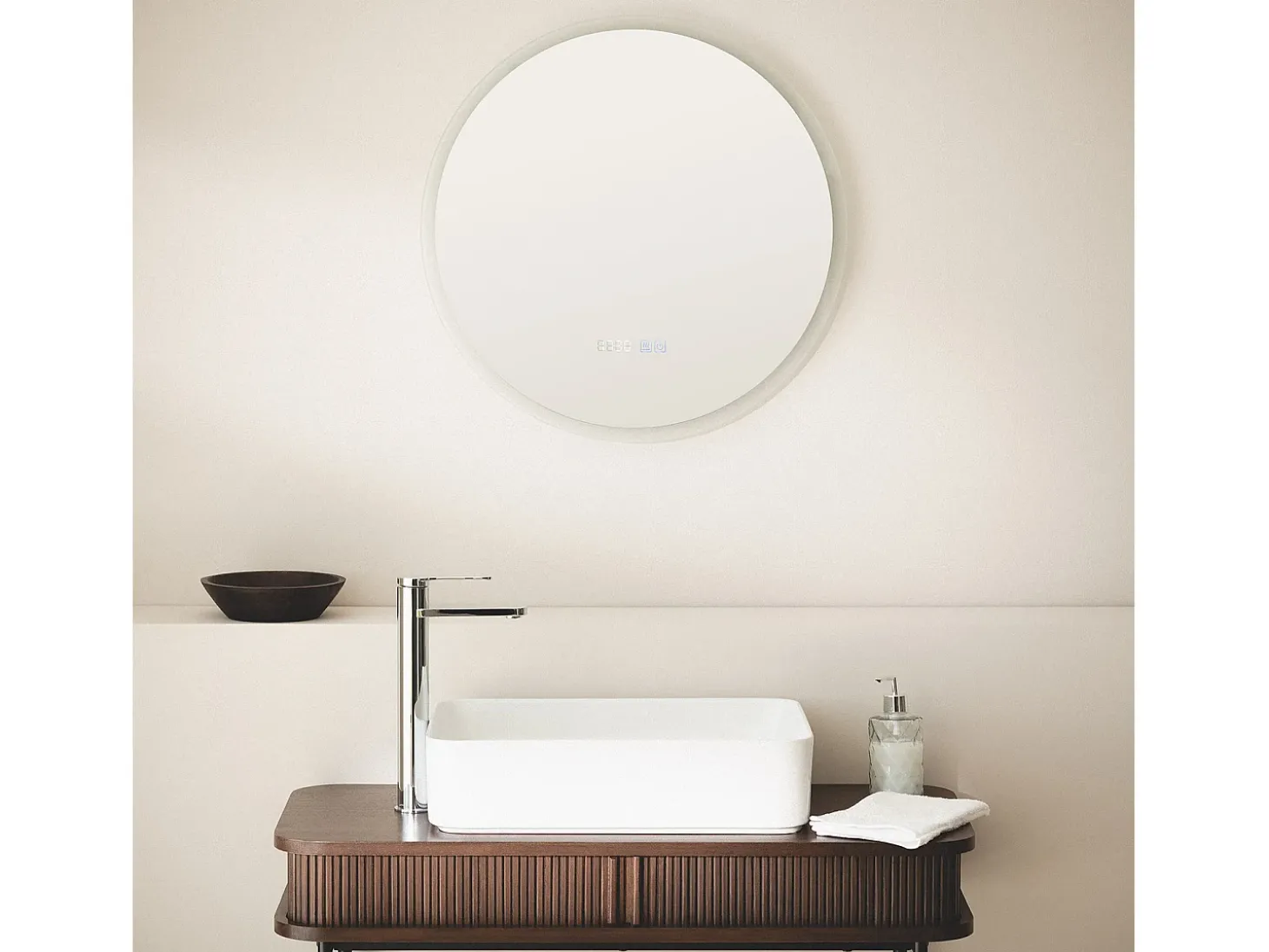 Espejo Baño con Luz LED y Antivaho Ø60 cm Palolem Seleccionable (Cálido-Neutro-Frío)