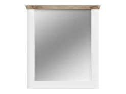Espejo CAMPAGNA blanco y roble – 77x87 cm, estilo rústico