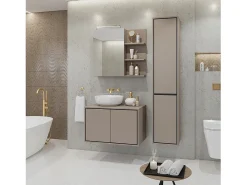 Espejo con almacenaje para baño GOBI color marrón