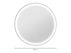 Espejo Córcega Kleankin con luz LED antivaho plata Ø60 cm