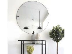Espejo de acero negro Ø 100 cm