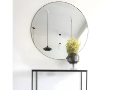 Espejo de acero negro Ø 100 cm
