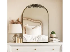 Espejo de arco de metal - L 60,5 x H 91,6 cm - Espejo de pared de diseño dorado