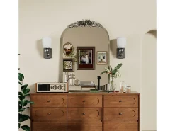 Espejo de arco de metal - L 60,5 x H 91,6 cm - Espejo de pared de diseño dorado