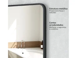 Espejo de baño Aurius Homcom enmarcado negro 70x50