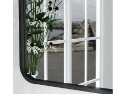 Espejo de baño Aurius Homcom enmarcado negro 70x50