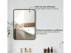 Espejo de baño Aurius Homcom enmarcado negro 70x50