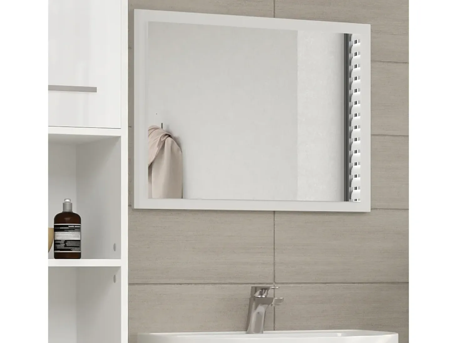 Espejo de baño blanco alto brillo/blanco 45x2x60 kiko
