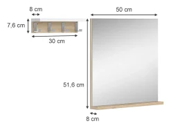 Espejo de baño blanco 50x8x51.6 henri