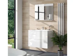 Espejo de baño blanco 80.1x12x62 izan