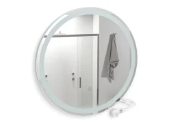 Espejo de baño blanco 70x4x70 lumos