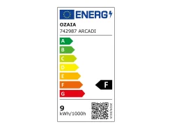 Espejo de baño con forma de arco antivaho con luces LED, Ancho 50 cm, ARCADI