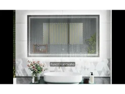 Espejo de baño con Led,80 x 60 cm, luz blanca, rectangular, Con función antivaho, memoria agapada, brillo ajustable.