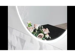 Espejo de baño con Led,50 x 100 cm, Luz led con tres colores,Con función antivaho, memoria agapada, brillo ajustable.