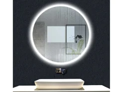 Espejo de baño con Led,70 x 70 cm, Luz led con tres colores,Con función antivaho, bluetooth, memoria agapada, y brillo ajustable.