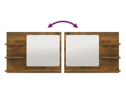 Espejo de baño de roble ahumado 60 x 10,5 x 45 cm madera de ingeniería 02_0006895
