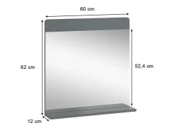 Espejo de baño gris 60x12x62 izan