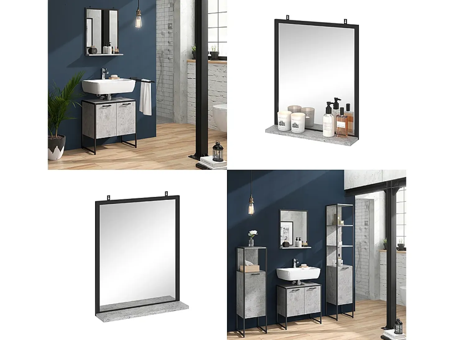 Espejo de baño hormigón 50x12x60 fyrk