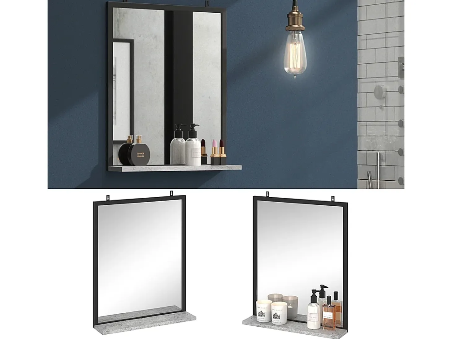 Espejo de baño hormigón 50x12x60 fyrk