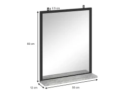 Espejo de baño hormigón 50x12x60 fyrk