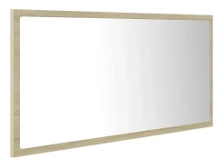 Espejo de baño LED 90 x 8,5 x 37 cm roble acrílico 02_0006964