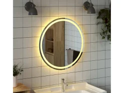 Espejo de baño LED redondo de 70 cm