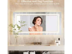 Espejo de baño LED 100x60cm espejo de pared antivaho rectangular 100x60cm