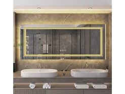 Espejo de baño LED 100x60cm espejo de pared antivaho rectangular 100x60cm